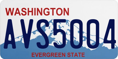 WA license plate AVS5004