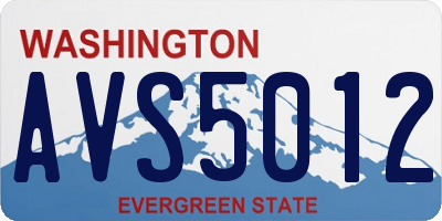 WA license plate AVS5012