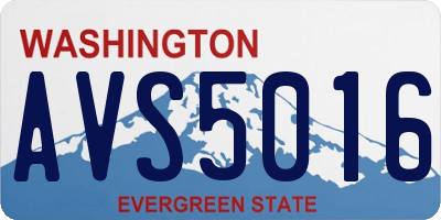 WA license plate AVS5016