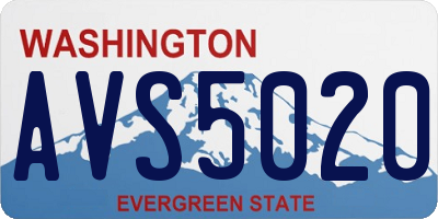 WA license plate AVS5020