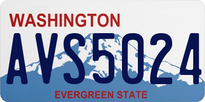 WA license plate AVS5024