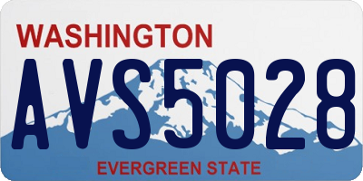 WA license plate AVS5028