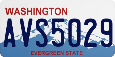 WA license plate AVS5029
