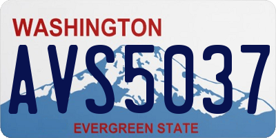 WA license plate AVS5037