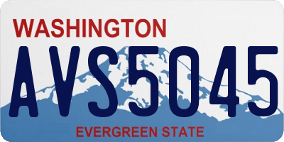 WA license plate AVS5045