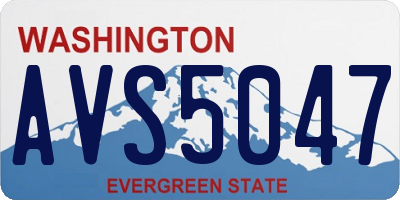 WA license plate AVS5047