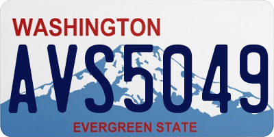 WA license plate AVS5049