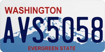 WA license plate AVS5058