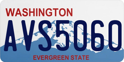 WA license plate AVS5060
