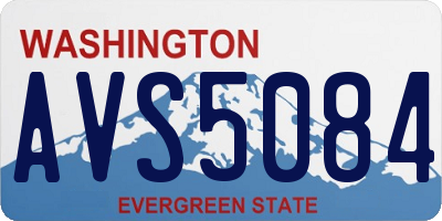WA license plate AVS5084