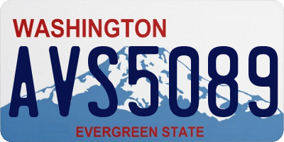 WA license plate AVS5089
