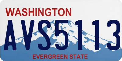 WA license plate AVS5113