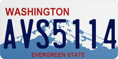 WA license plate AVS5114
