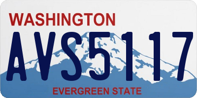 WA license plate AVS5117