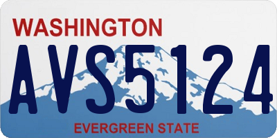 WA license plate AVS5124