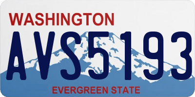 WA license plate AVS5193