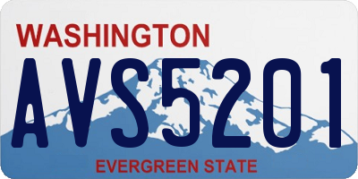WA license plate AVS5201