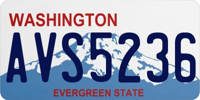 WA license plate AVS5236