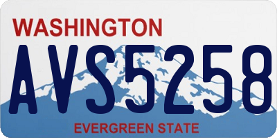 WA license plate AVS5258