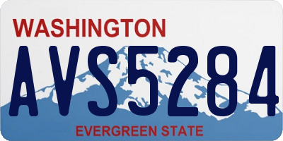 WA license plate AVS5284
