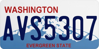 WA license plate AVS5307