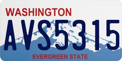 WA license plate AVS5315