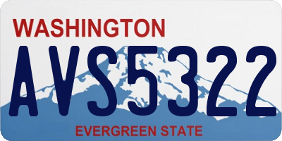 WA license plate AVS5322
