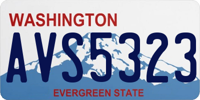 WA license plate AVS5323