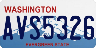 WA license plate AVS5326