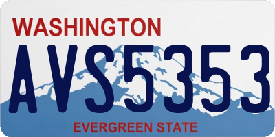 WA license plate AVS5353