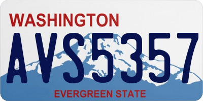 WA license plate AVS5357