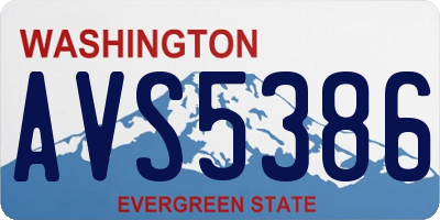 WA license plate AVS5386