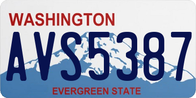 WA license plate AVS5387