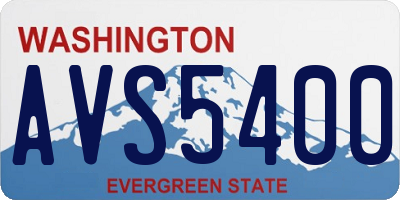 WA license plate AVS5400