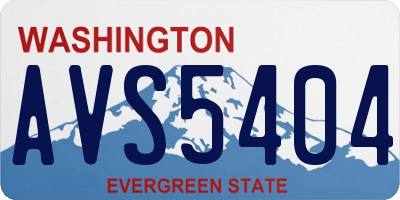 WA license plate AVS5404