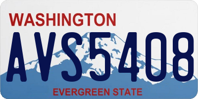 WA license plate AVS5408