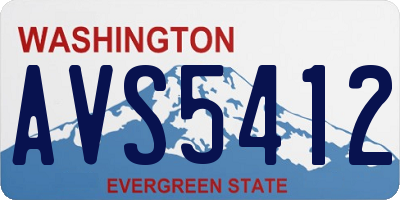 WA license plate AVS5412