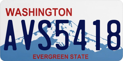 WA license plate AVS5418