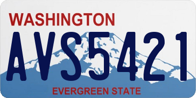 WA license plate AVS5421