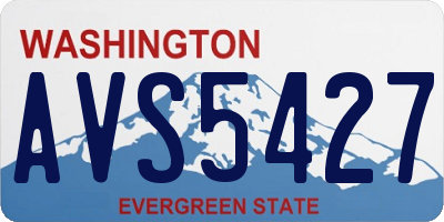 WA license plate AVS5427