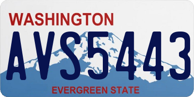 WA license plate AVS5443