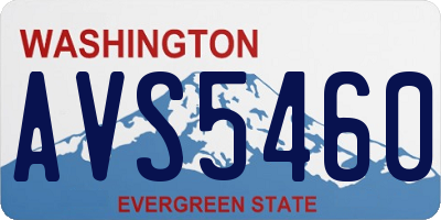 WA license plate AVS5460