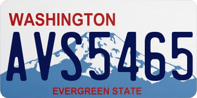 WA license plate AVS5465