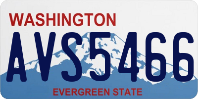 WA license plate AVS5466