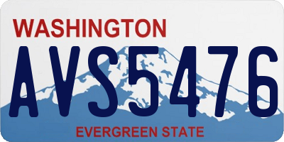 WA license plate AVS5476