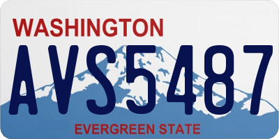 WA license plate AVS5487