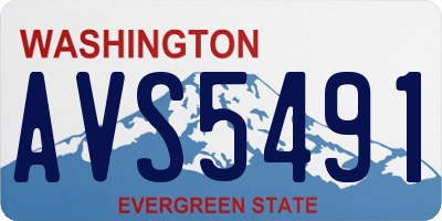 WA license plate AVS5491