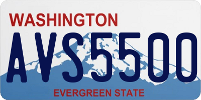 WA license plate AVS5500