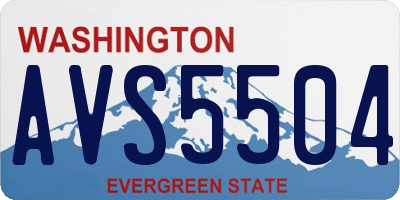 WA license plate AVS5504