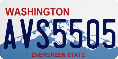 WA license plate AVS5505
